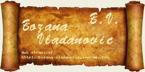 Božana Vladanović vizit kartica